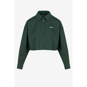 Camasa crop cu guler clasic Ivy - Verde padure imagine