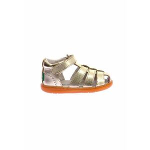 Sandale de piele cu aspect metalizat imagine