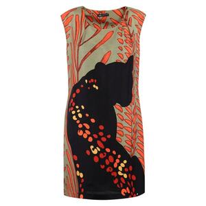 Rochie dreapta din amestec de in - Multicolor imagine