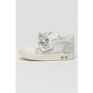 Pantofi sport cu inchidere velcro cu segmente stralucitoare si detalii florale imagine