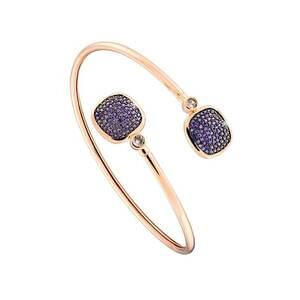 Brtara rigida - fara inchidere - placata cu aur de 18K - cu zirconia imagine