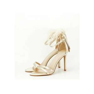 Sandale elegante bej cu pene BSX8005 128 13116 imagine