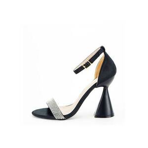 Sandale negre elegante cu toc conic BD117 129 15024 imagine