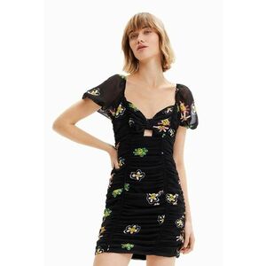Rochie mini cu imprimeu si maneci bufante imagine