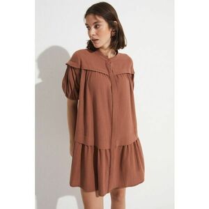 Rochie-camasa evazata din amestec de in imagine