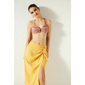 Sarong din amestec de in cu slit frontal imagine