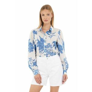 Camasa din amestec de in cu model floral imagine