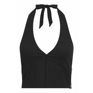 Top crop cu decolteu in V si model halter imagine