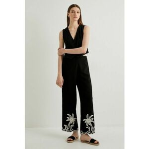 Pantaloni cu croiala ampla si broderie imagine