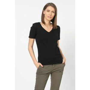 Tricou de bumbac cu decolteu in V imagine