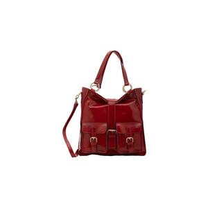 Geanta shopper de piele cu catarame imagine