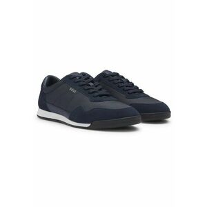 Pantofi sport low-cut cu segmente de piele intoarsa Titanium imagine