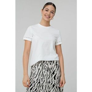 Tricou de bumbac organic cu detalii de dantela Savannah imagine