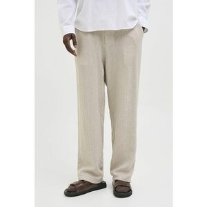 Pantaloni chino din amestec de in cu croiala relaxed-fit imagine