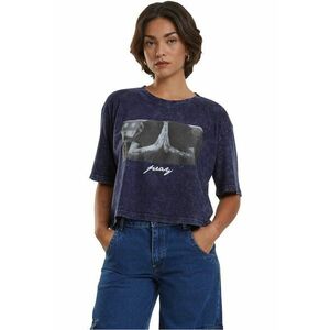 Tricou crop cu imprimeu foto imagine