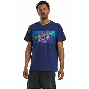 Tricou cu imprimeu grafic si decolteu la baza gatului imagine