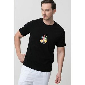 Tricou cu decolteu la baza gatului si imprimeu grafic Varenna imagine
