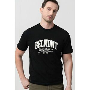 Tricou cu decolteu la baza gatului si imprimeu text imagine