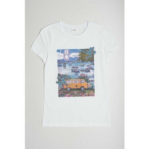 Tricou de bumbac cu imprimeu grafic imagine