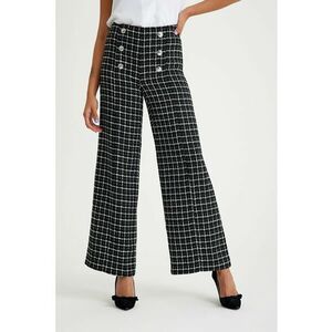 Pantaloni din tuid cu croiala conica si model in carouri imagine