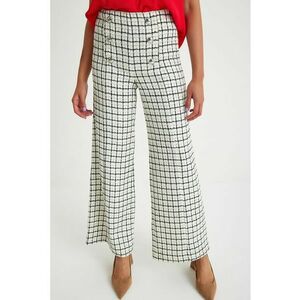 Pantaloni din tuid cu croiala conica si model in carouri imagine