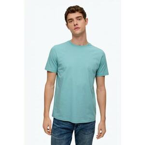 Tricou barbat -i cu decolteu la baza gatului si croiala Regular fit turcoaz imagine