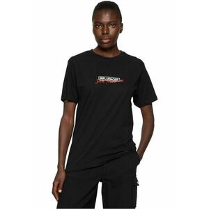 Tricou din bumbac cu decolteu la baza gatului si model text imagine