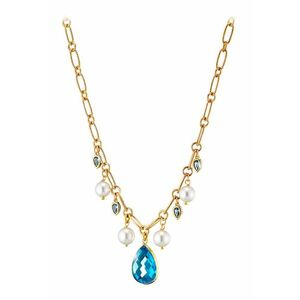 Colier placat cu aur de 18K cu zirconia - Auriu - Alb murdar imagine