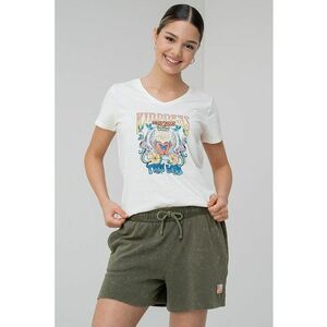Tricou cu decolteu in V si imprimeu grafic imagine