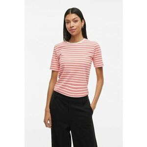 Tricou striat cu decolteu la baza gatului imagine