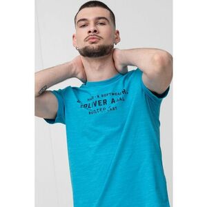 Tricou cu decolteu la baza gatului si imprimeu imagine