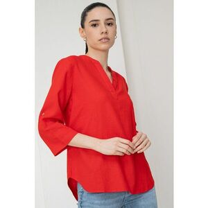 Bluza din amestec de in cu decolteu tunica imagine