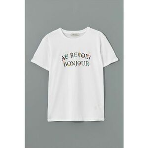 Tricou din bumbac cu imprimeu text imagine