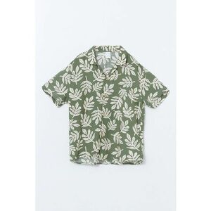 Camasa cu imprimeu tropical si maneci scurte imagine