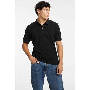 Tricou polo din bumbac cu model uni imagine