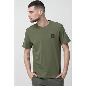 Tricou de bumbac cu decolteu la baza gatului imagine