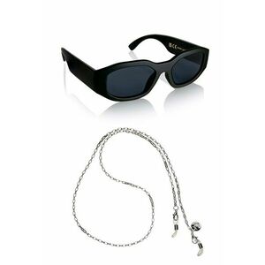 Ochelari de soare dreptunghiulari unisex cu lant imagine