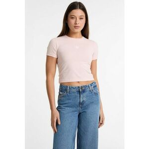 Tricou crop cu logo discret imagine