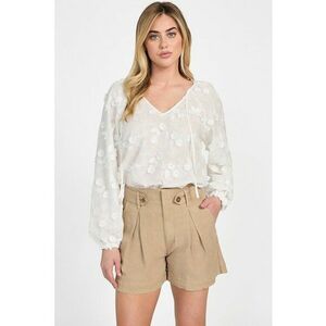 Bluza cu decolteu in V si broderie imagine