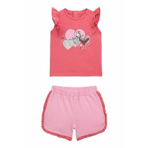 Set de tricou cu imprimeu si pantaloni scurti cu detalii cu volane - 2 Piese imagine
