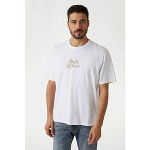 Tricou cu decolteu la baza gatului si imprimeu pe spate imagine