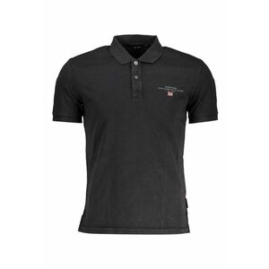 Tricou polo barbati - cu mini logo brodat - Regular fit - Negru imagine