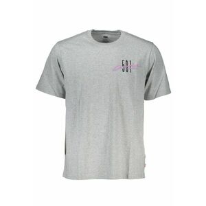 Tricou barbati - cu mini imprimeu - Regular fit - Gri deschis imagine