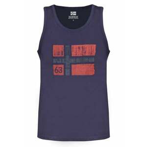 Maiou barbati - cu imprimeu cu logo - Regular fit - Bleumarin imagine