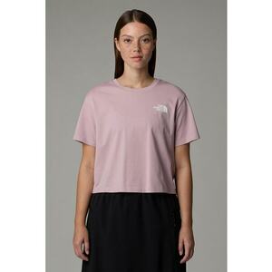 Tricou crop cu imprimeu logo imagine