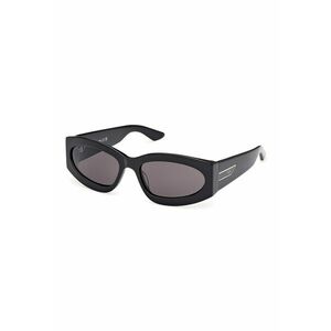 Ochelari de soare ovali cu lentile uni - Negru - imagine