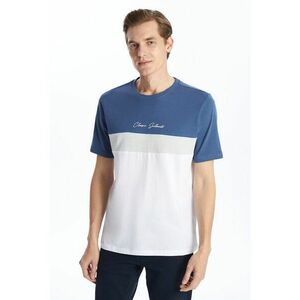 Tricou colorblock cu decolteu la baza gatului imagine