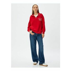 Bluza de trening cu fermoar scurt si maneci cazute imagine