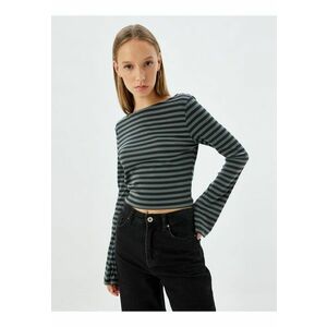 Bluza crop cu model in dungi imagine