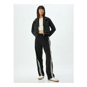 Pantaloni de trening cu croiala ampla si talie inalta imagine